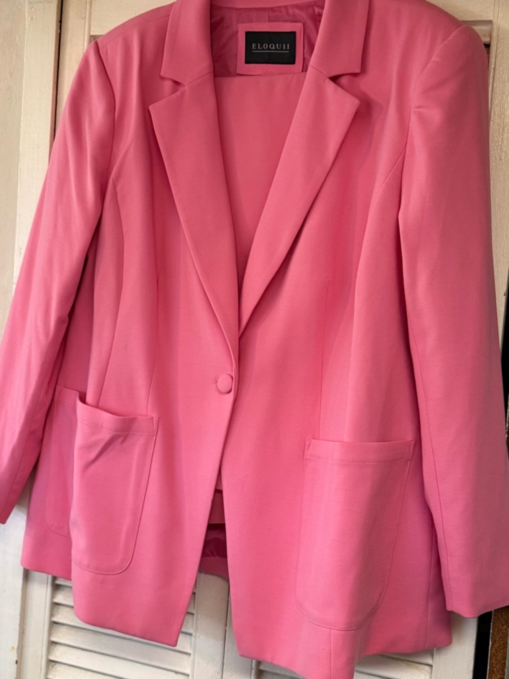 Eloquii Rose Pink Blazer EUC and NWT wide leg crop pants - Picture 3 of 4